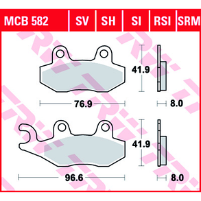 Мотоколодки для максі-скутерів TRW LUCAS MCB582SRM Suzuki AN400A Burgman/Peugeot/Kymco/, фото 4