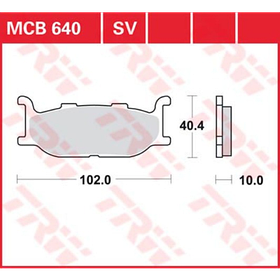 Мотоколодки TRW LUCAS MCB640 YAMAHA T-MAX/T-MAX/ Drag Star XVS/Majesty/YAMAHA XJ ...