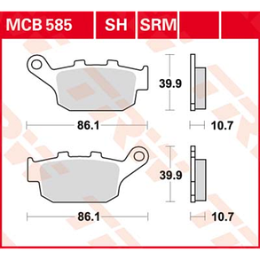 Мотоколодки TRW LUCAS MCB585 HONDA CBR /HONDA CB/HONDA XL - Transalp/TRIUMPH Daytona/YAMAHA XJ, фото 2