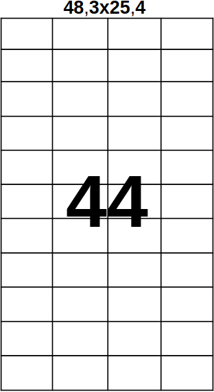 Самоклейка А4-48,3*25,4 мм (44 шт. на аркуші)