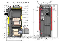 Комбіновані, піролізні, дров'яні, твердопаливні, газові, дизельні (рідкопаливні) котли Atmos DC15EP(L)