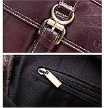 Чоловіча сумка через плече Натуральна шкіра Барсетка Чоловіча шкіряна сумка для документів планшет Коричнева, фото 6