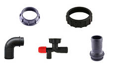 Коліна, патрубки, гайки