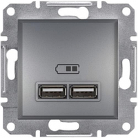 Розетка USB 2.1A Schneider Electric Asfora Сталь EPH2700262