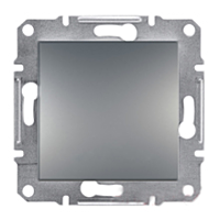 Вимикач одноклавішний прохідний Schneider Electric Asfora Сталь EPH0400162