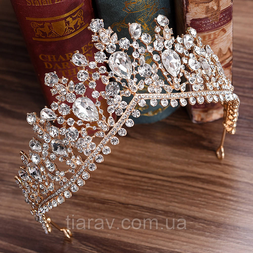 Свадебная тиара ЭЛИЗА шикарная корона высокая диадема - фото 1 - id-p543298056