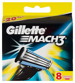 Gillette Mach3 8 шт. в пакованні змінні касети для гоління