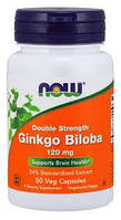 Double Strength Ginkgo Biloba 120 мг NOW, 50 капсул