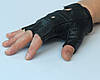 Рукавички чоловічі короткі обрізні шкіряні Lederhandschuhe, ohne Finger, "Deluxe" чорні MFH Німеччина, фото 7