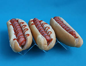 Акрилова підставка для хот-догів і сендвічів з 3 відділеннями | прозора тримач для фаст-фуду