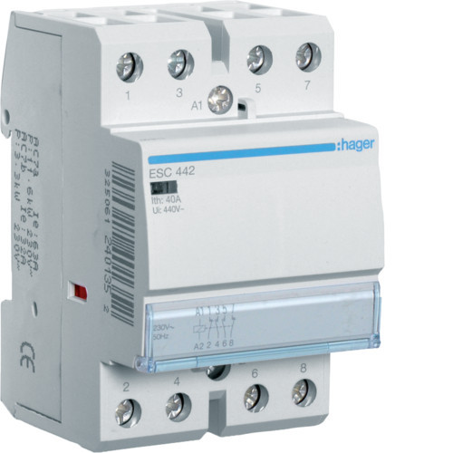 Контактор Hager 40A 2НО+2НЗ 230В ESC442