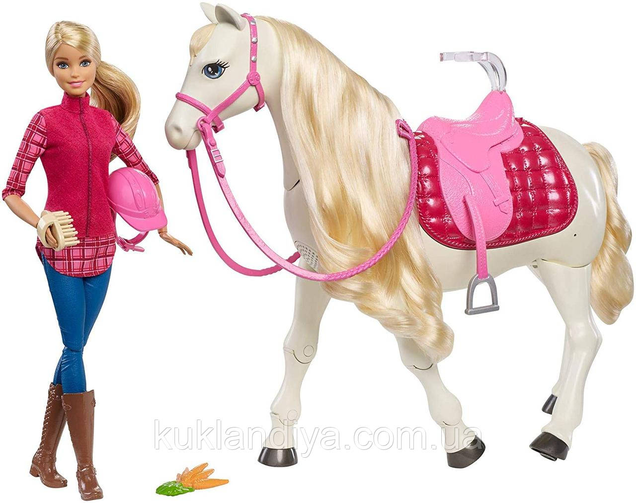 Набір інтерактивний кінь Барбі та лялька вершниця — Barbie Dream horse Doll Playset (FRV36), фото 1