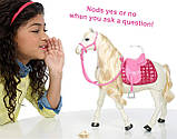Набір інтерактивна кінь Барбі лялька наїзниця - Barbie Dream horse Doll Playset (FRV36), фото 7