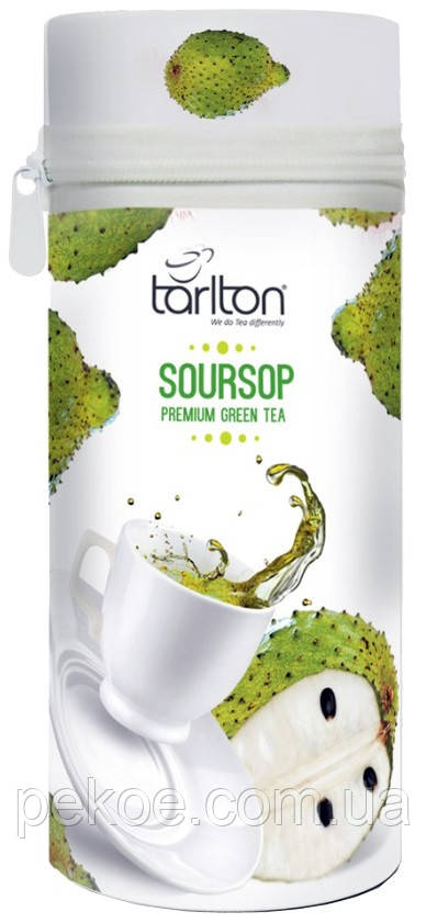 Чай зеленый Саусеп Tarlton Soursop Тарлтон железная банка с замком молнией 75 г - фото 1 - id-p850753835