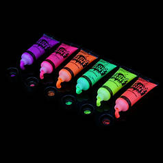 Фарби, що світяться світяться в ультрафіолеті в темряві (ціна за 1шт 10грам) в неоні