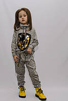 Стильний спортивний костюм з худі під горло "Феррарі" для дівчаток 3-7 років (98-104-110-116-122)