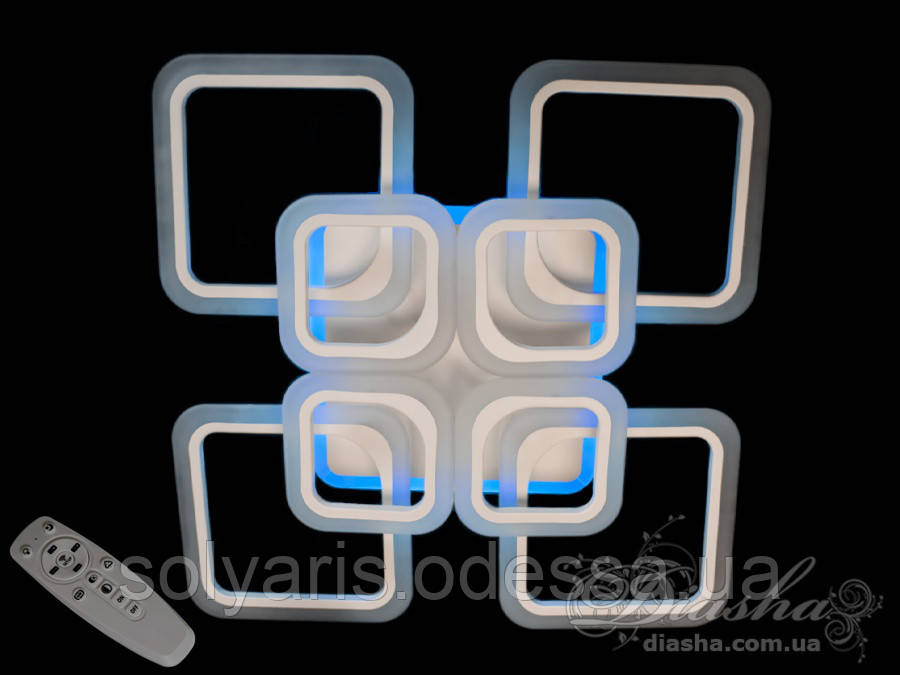 Стельова світлодіодна люстра 145W A8060/4+4 LED dimmer-2.4 G (чорна,біла,сіра,коричнева)