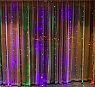 Світлодіодна новорічна гірлянда 3х3м Водоспад Waterfall 480 LED шторка різнобарвна, фото 2