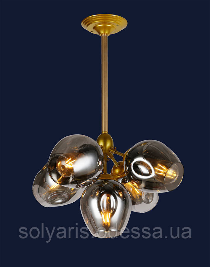 Люстра лофт 756LPR66005-5 GD+BK