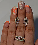 Срібний набір з золотими вставками, фото 3