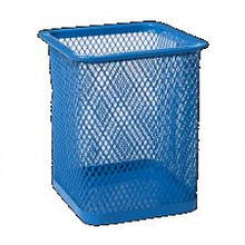 Стакан для ручок (органайзер) BUROMAX 6201-02 металевий квадратний 80х80х95мм синій (1/12/96)