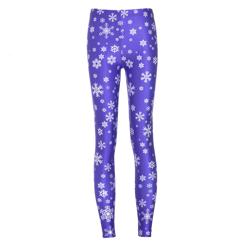 Сині жіночі лосини зі сніжинками, фото 1