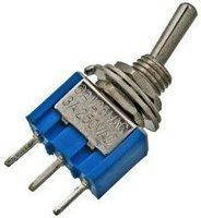 Тумблер синій 3 pin on-off 6А 125V GAV 636-1