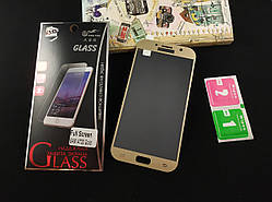 Full cover захисне скло для Samsung Galaxy A7 (2017) A720 — gold