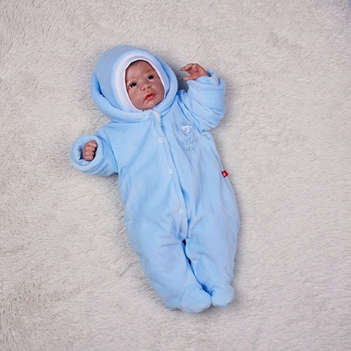 Велюровий набір на махре "Brilliant Baby" блакитний, 68 розмір