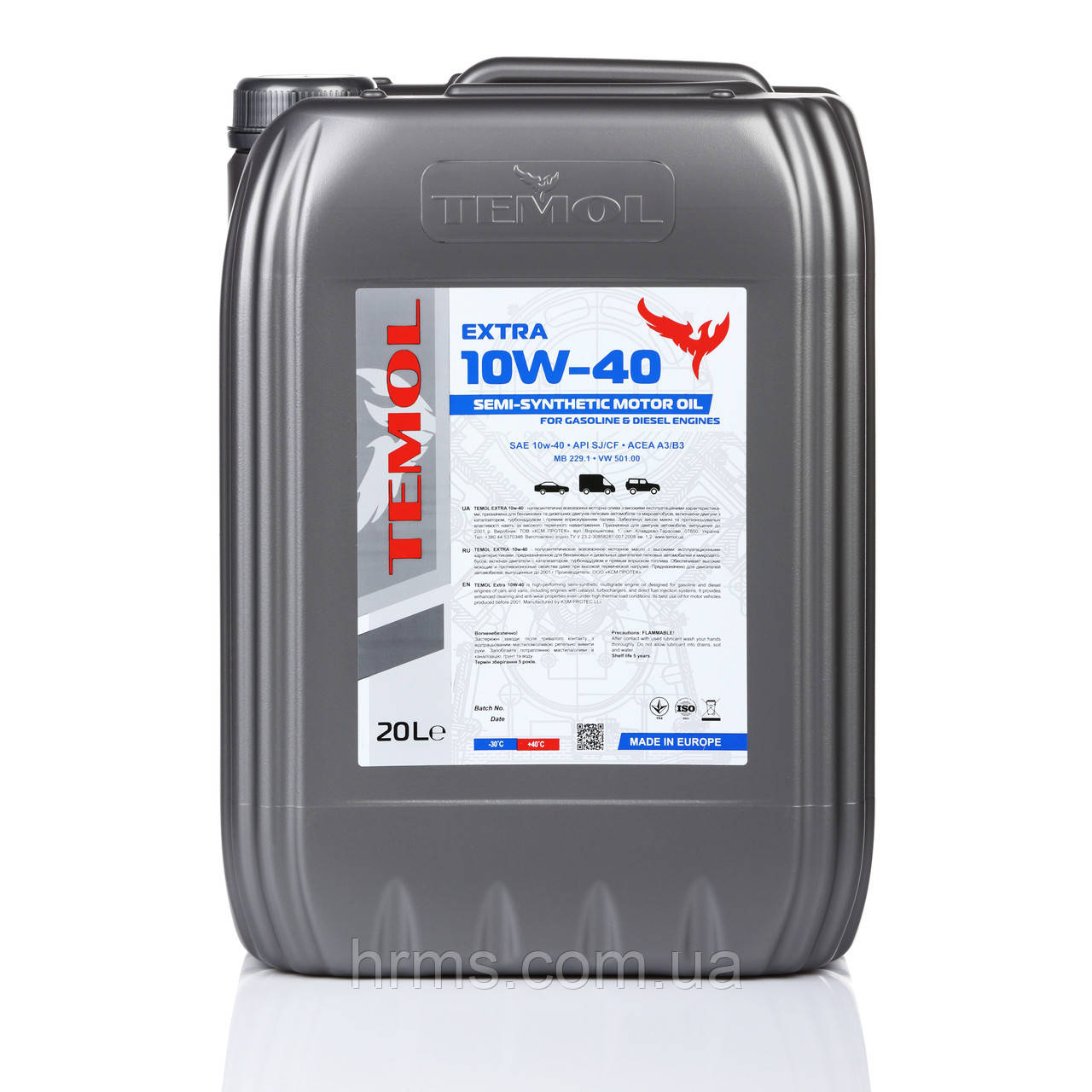 Масло моторне TEMOL EXTRA 10W-40 SJ/CF каністра 20 л