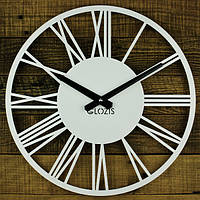 Дизайнерские часы металлические Glozis-B-023 Rome White Римские белые (35х35см) [Металл, Открытые, Цвета]