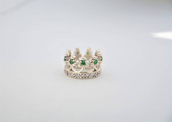 Корона Королева кільце жіноче з камінням, фото 2