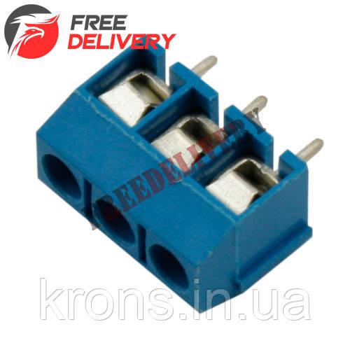 10x Клемна колодка на 3 контакти, крок 5мм KF301-3P, фото 1