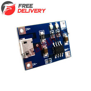 Модуль зарядки літієвих Li-ion батарей від MicroUSB