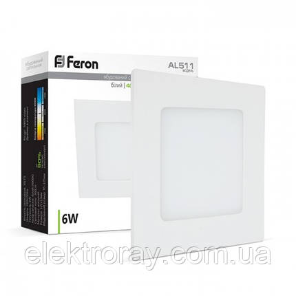 Світлодіодний світильник вбудований Feron 6 W 360 lm 4000k, фото 2