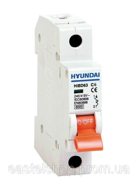 Автоматичний вимикач Hyundai HIBD63-N 25 А 1P C 6КА