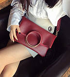 Жіноча сумка-клатч 2в1 з м'якої екошкіри бордовий опт, фото 6
