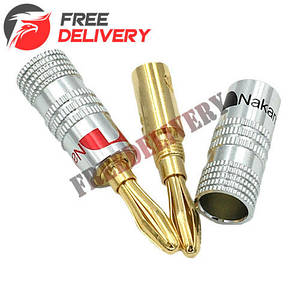 Штекер акустичний роз&apos;єм банан затискний 4мм Nakamichi