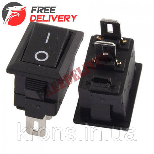 Перемикач, тумблер, вимикач живлення KCD1-11 250В 3А, фото 1