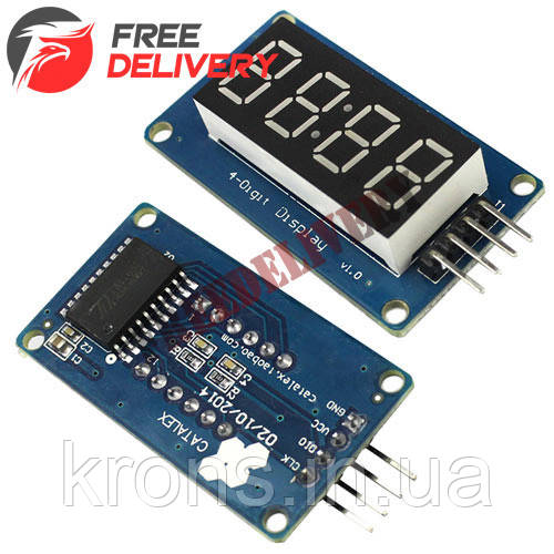 4-разрядный 7-сегментный индикатор под часы на драйвере TM1637 Arduino ...