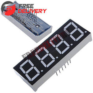 4-розрядний 7-сегментний індикатор 0.5" червоний 12pin катод Arduino