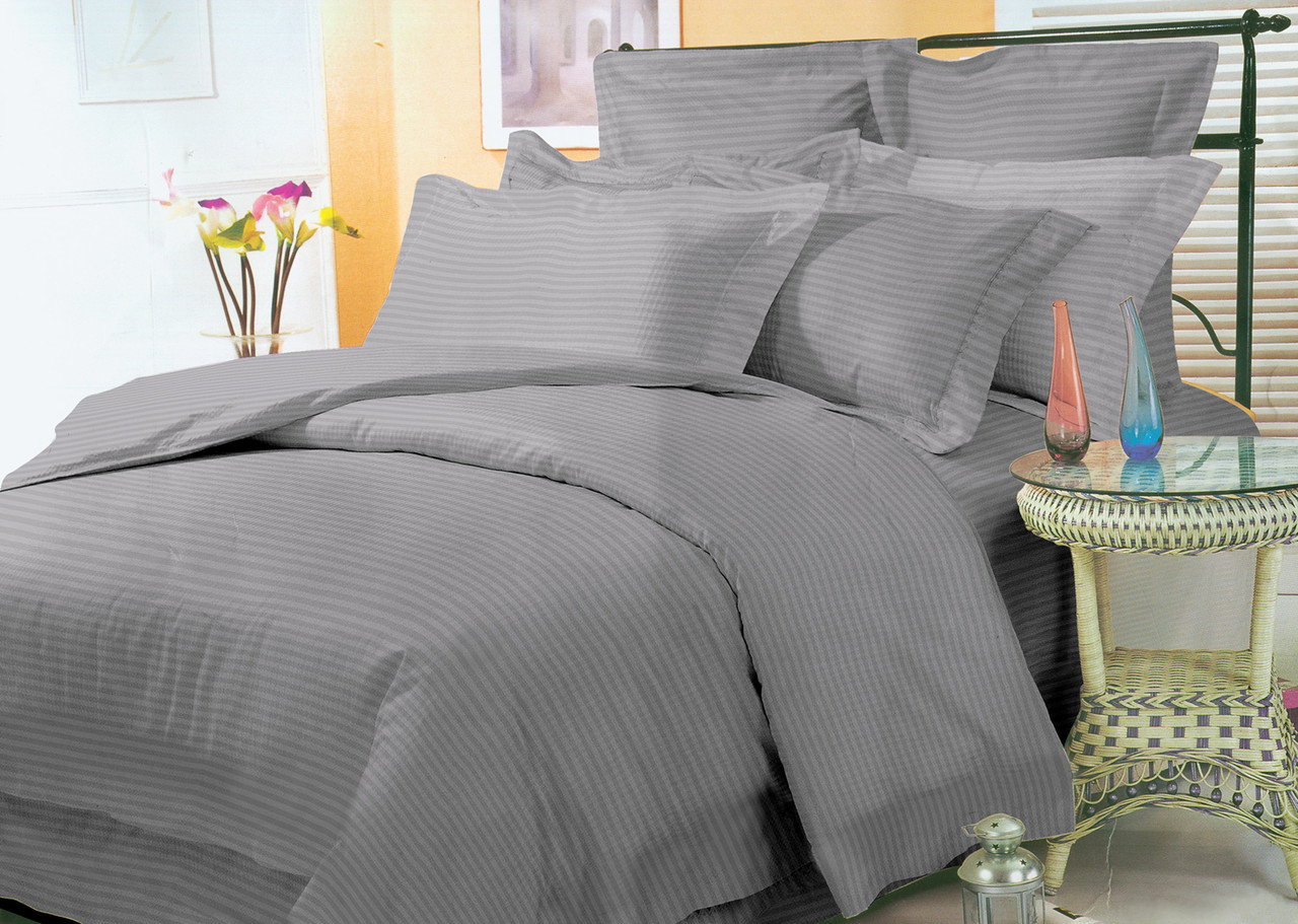 Двоспальний комплект постільної білизни 180х220 Ранфорс бавовна (10960) Сіра постільна білизна, фото 1