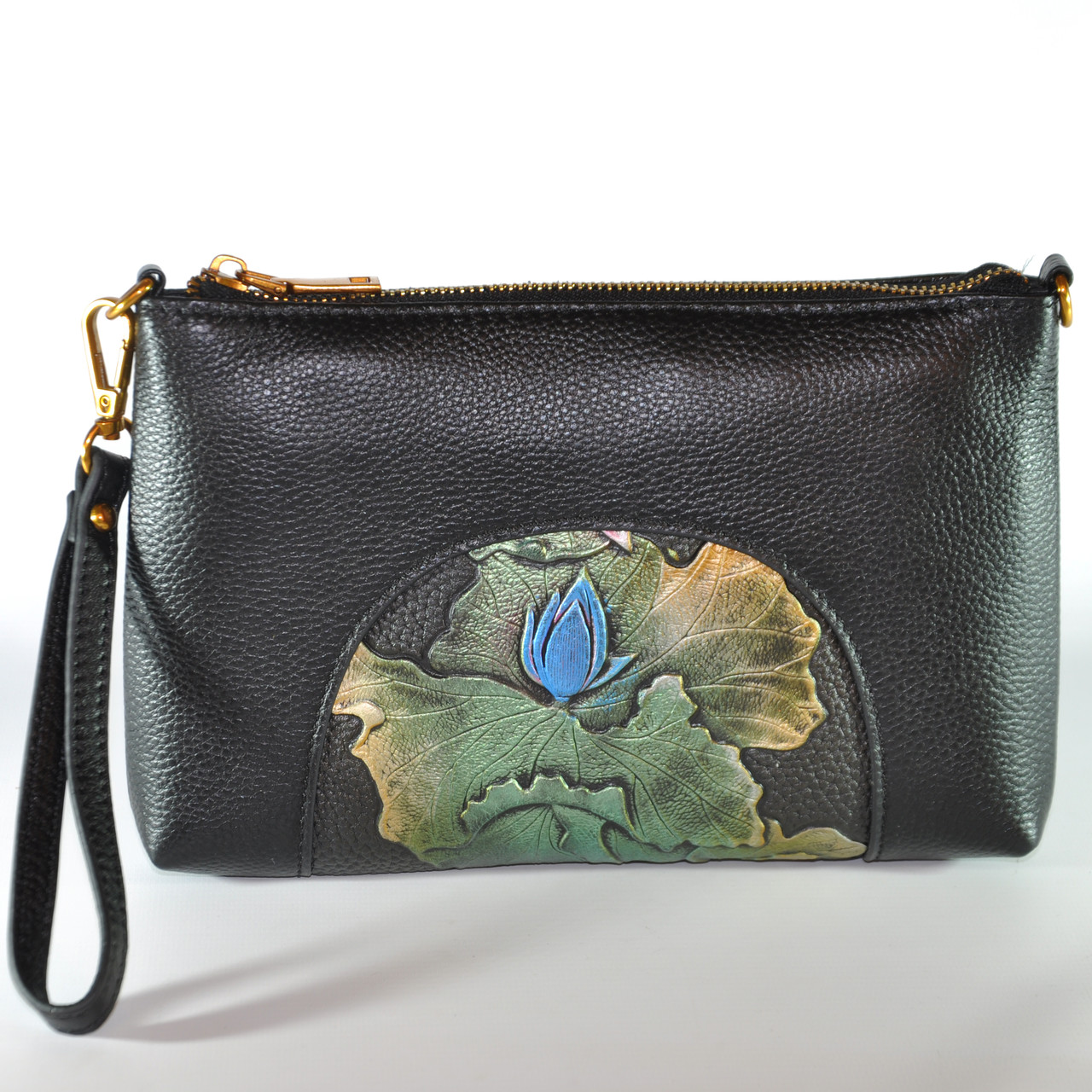 Сумка жіноча ручної роботи квітка синій, фото 1