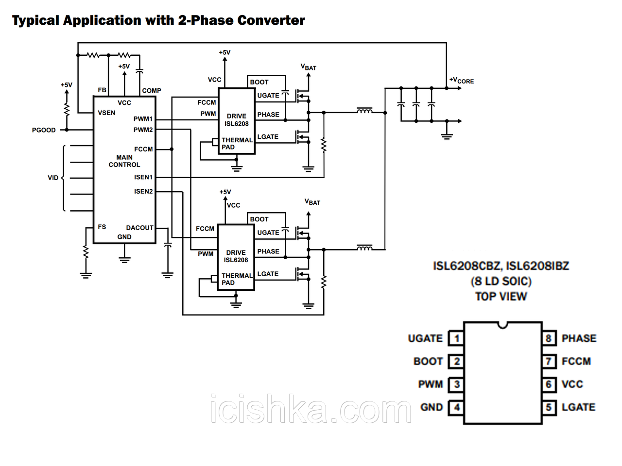 ISL6208CBZ / ISL6208 SOP8 - драйвер полевого транзистора - фото 4 - id-p851370355