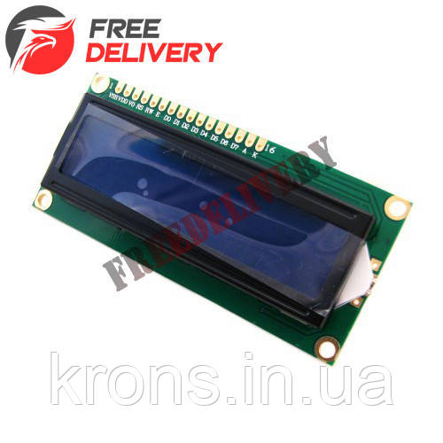 LCD 1602 модуль для Arduino, РК дисплей, 16х2 blue