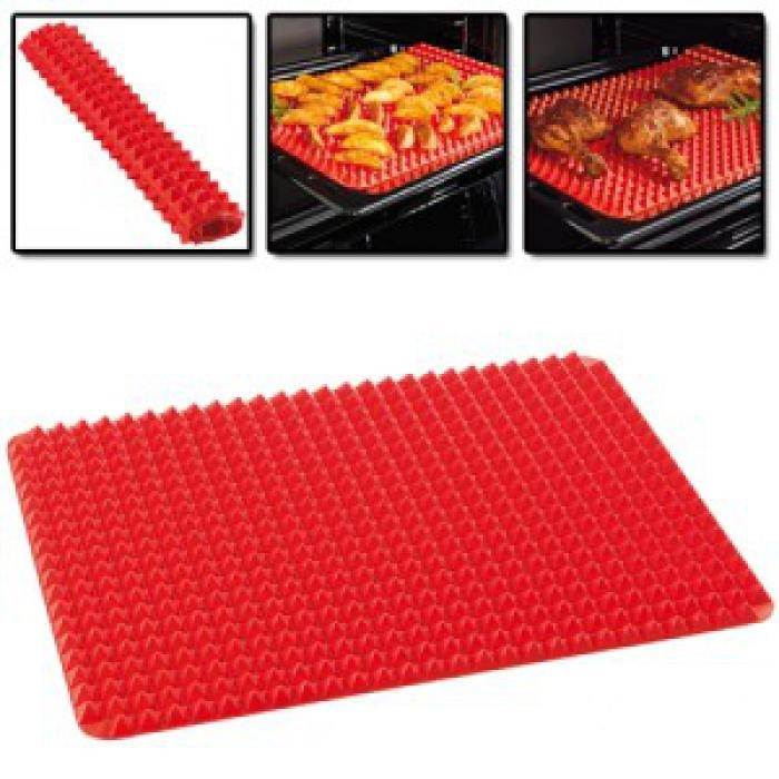 Червоний силіконовий килимок для випічки Pyramid Bakeware Pan, фото 1
