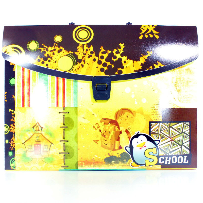 Пластиковий портфель з ручкою А4+ Economix E31636-02 "School"