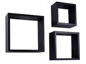 Комплект настінних полиць CUBE 3 Чорний