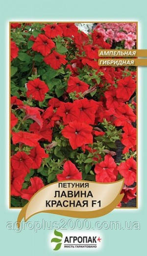 Насіння Петунія ампельна Лавина Червона F1, 20 насінин Cerny Seed Агропак