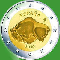 Іспанія 2 євро 2015 р. Наскальні малюнки в печері Альтаміра. UNC